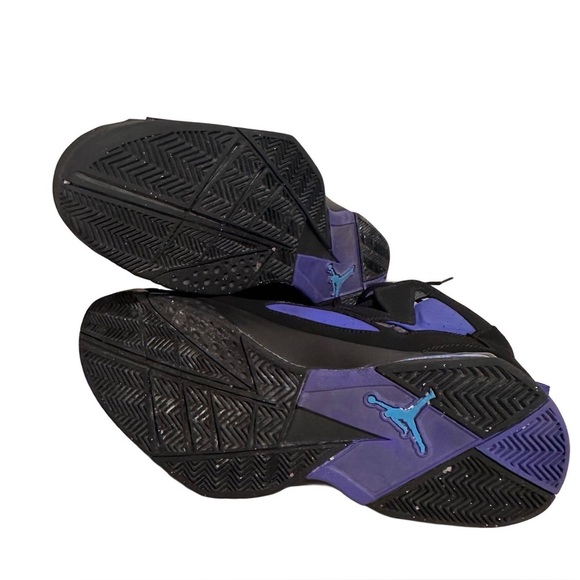 Air Jordan True Fight in Black & Blue Lagoon Leather Sneaker Shoes US 10.5 EUC - Picture 10 of 16